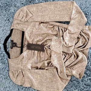 RACHEL ZOE V-NECK GOLD METALLIC TIP XS